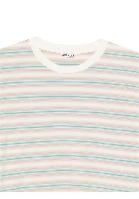 gradient stripe jersey l/s tee man blue stripe AURALEE | A25AP01GJFADE BLUE STRIPE